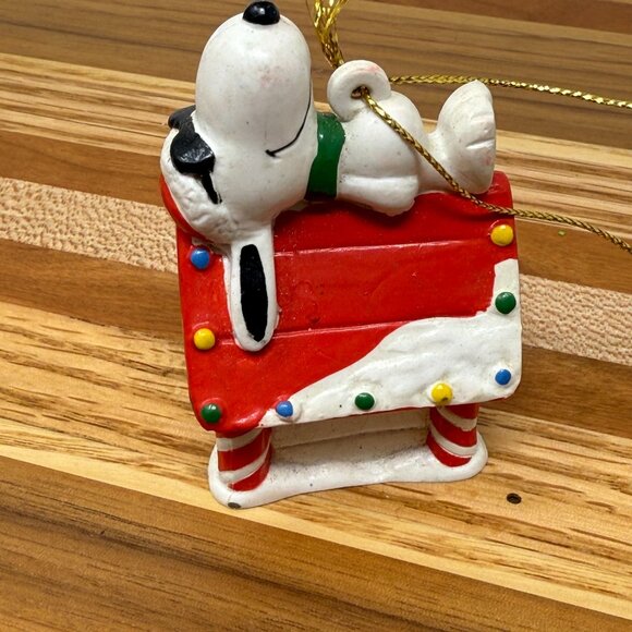 Vintage Snoopy Woodstock Christmas Ornament Peanuts United Feature Syndicate - Picture 2 of 7